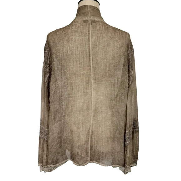Sundance YAUVAN Sheer Gauze Embroidered Waterfall Cardigan Cover Up - Picture 5 of 8